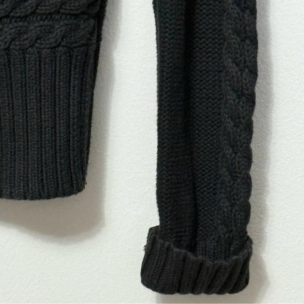 Mossimo Supply Co Cable Knit Sweater Cardigan Chunky Women’s Small Black Shawl